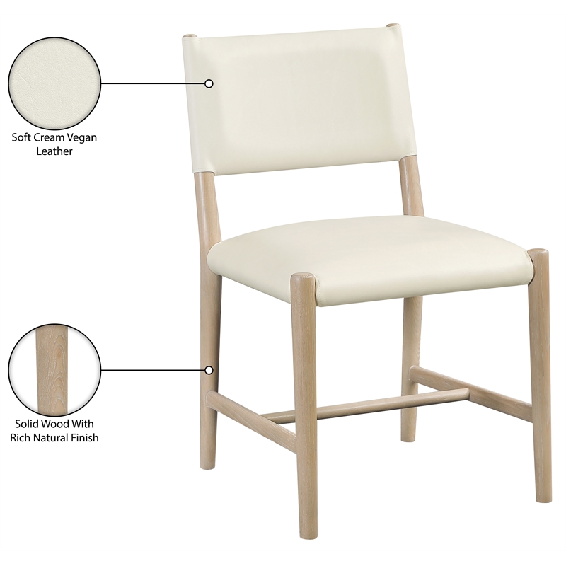 Meridian Furniture Andie Cream Vegan Leather Dining Chair (Set of 2)