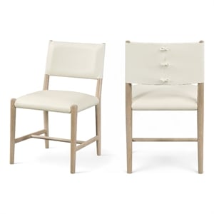 Meridian Furniture Andie Cream Vegan Leather Dining Chair (Set of 2)
