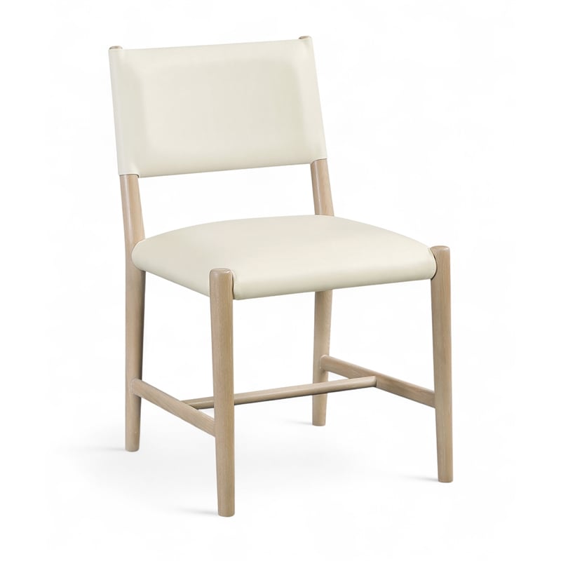 Meridian Furniture Andie Cream Vegan Leather Dining Chair (Set of 2)