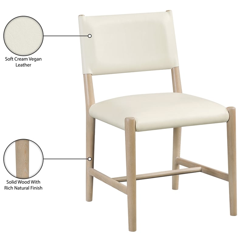 Meridian Furniture Andie Cream Vegan Leather Dining Chair (Set of 2)