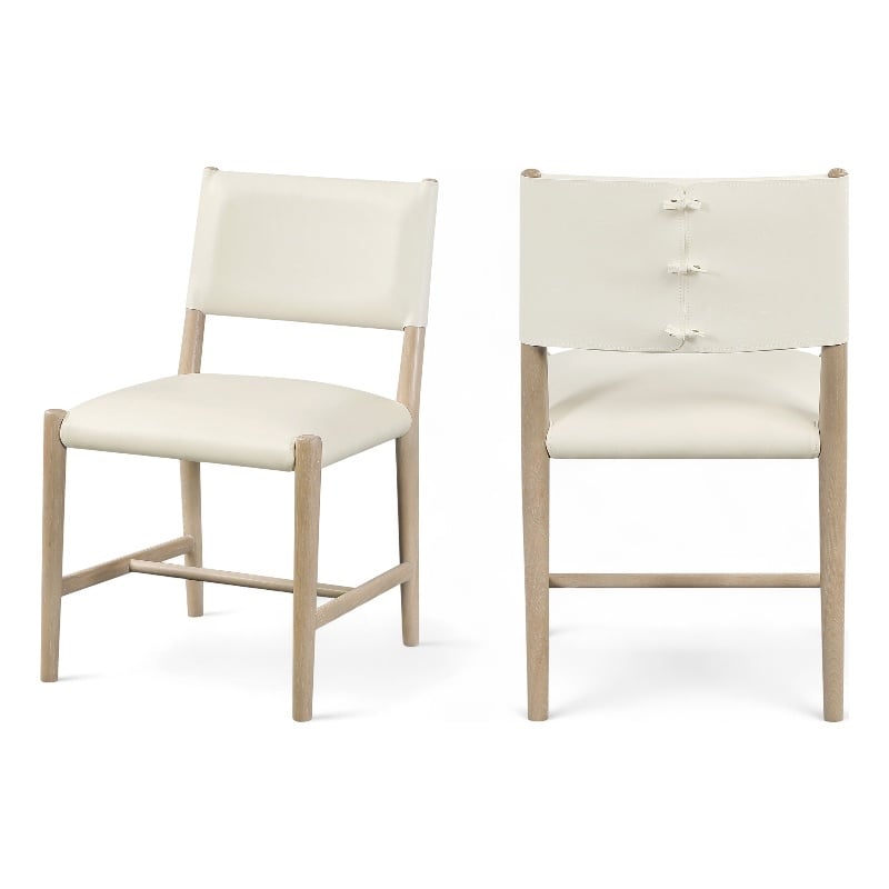 Meridian Furniture Andie Cream Vegan Leather Dining Chair (Set of 2)