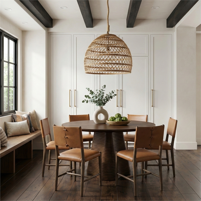 Meridian Furniture Andie Cognac Vegan Leather Dining Chair (Set of 2)