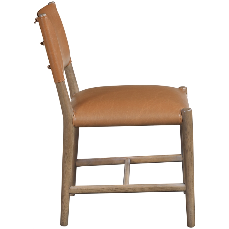 Meridian Furniture Andie Cognac Vegan Leather Dining Chair (Set of 2)