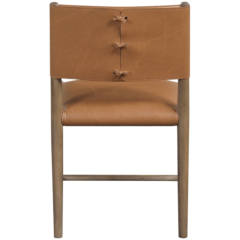 Meridian Furniture Andie Cognac Vegan Leather Dining Chair (Set of 2)