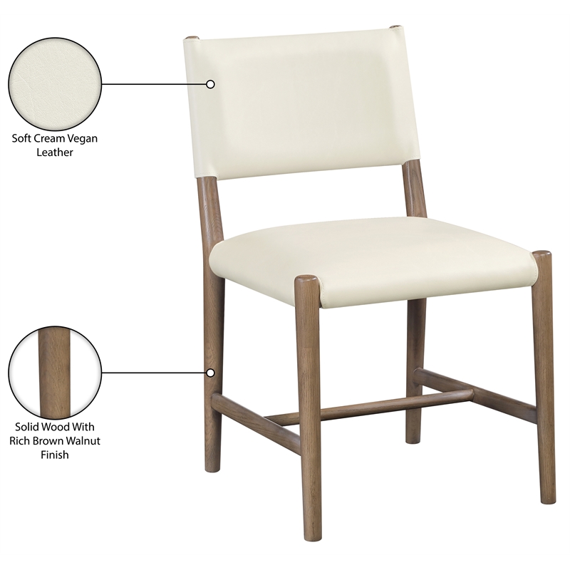 Meridian Furniture Andie Cream Vegan Leather Dining Chair (Set of 2)