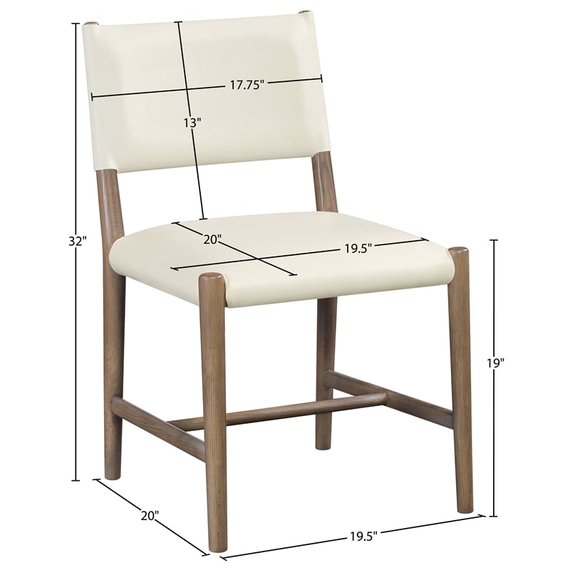 Meridian Furniture Andie Cream Vegan Leather Dining Chair (Set of 2)