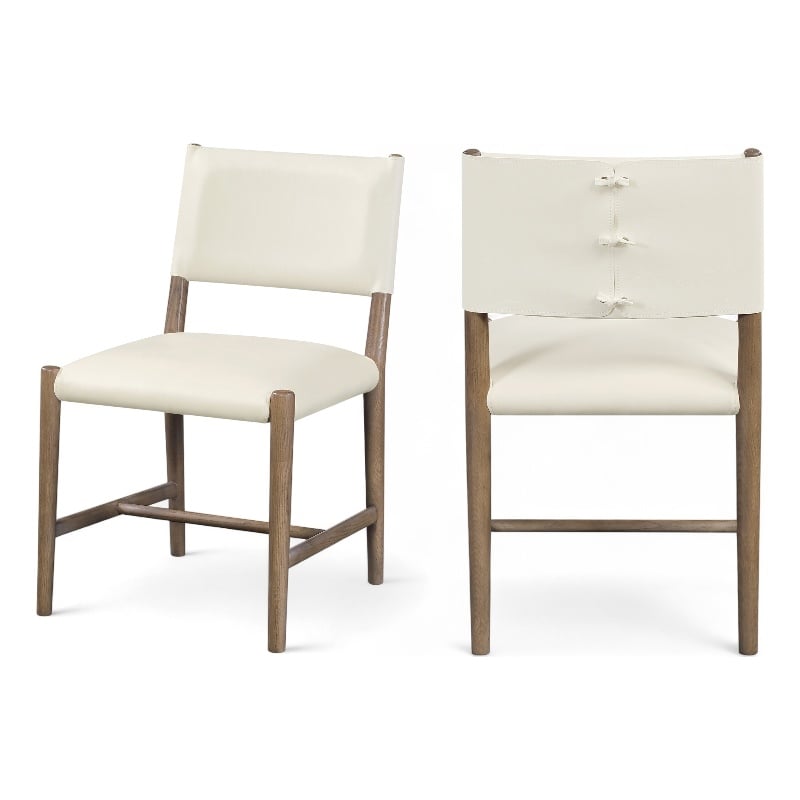 Meridian Furniture Andie Cream Vegan Leather Dining Chair (Set of 2)