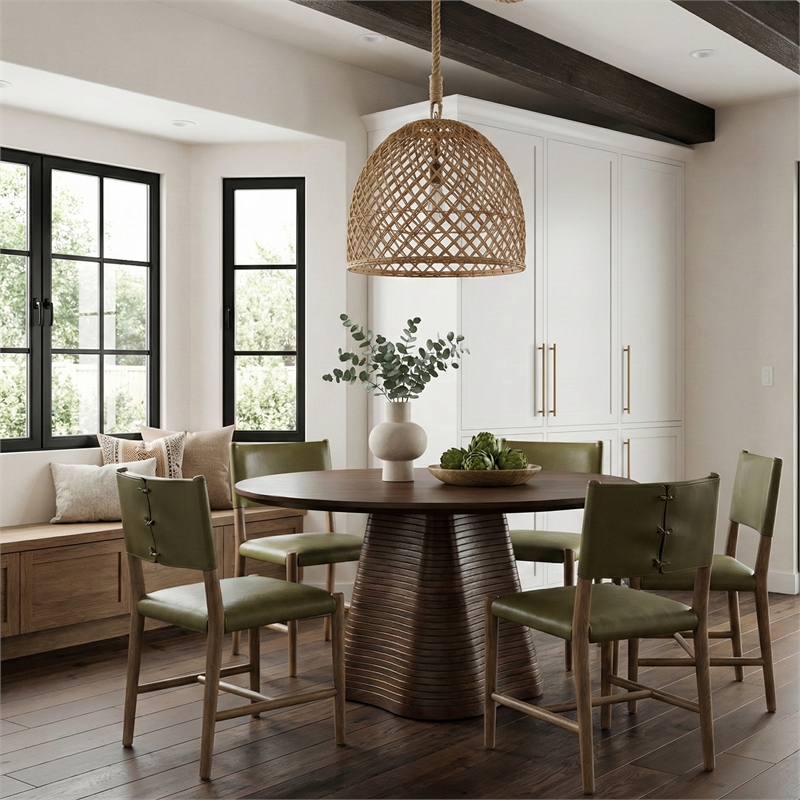 Meridian Furniture Andie Olive Vegan Leather Dining Chair (Set of 2)