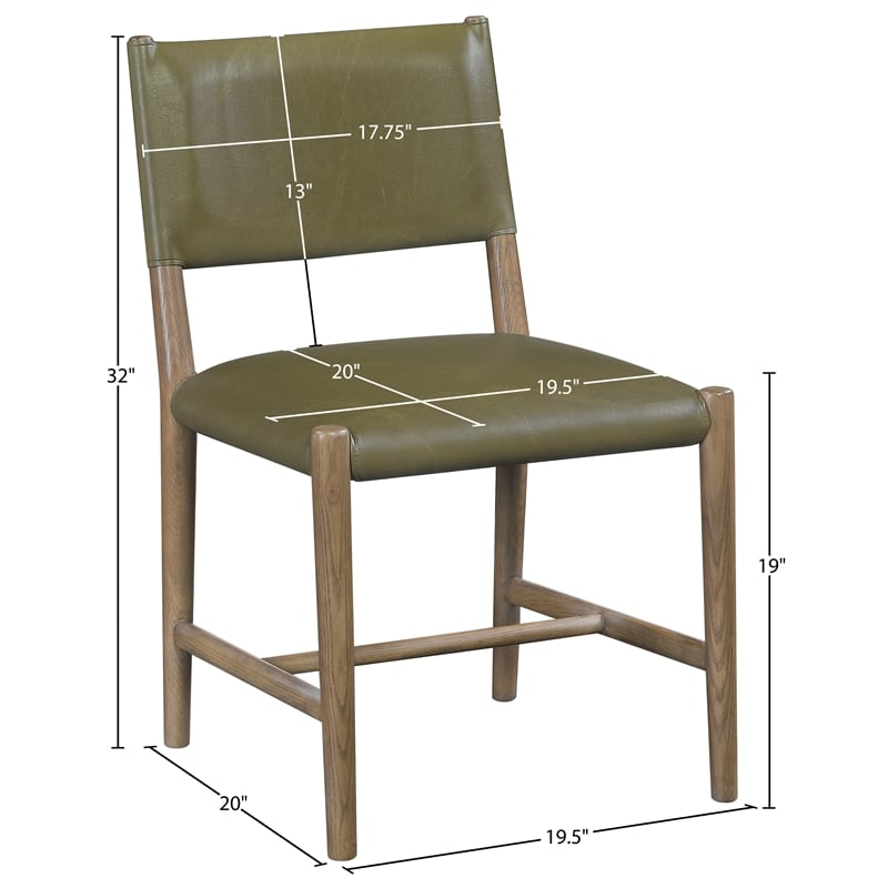 Meridian Furniture Andie Olive Vegan Leather Dining Chair (Set of 2)