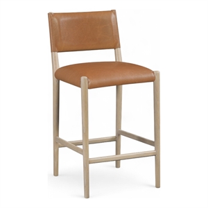 Meridian Furniture Andie Cognac Vegan Leather Counter Stool