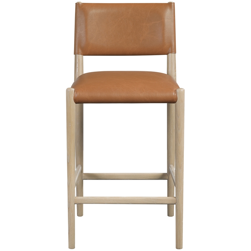 Meridian Furniture Andie Cognac Vegan Leather Counter Stool
