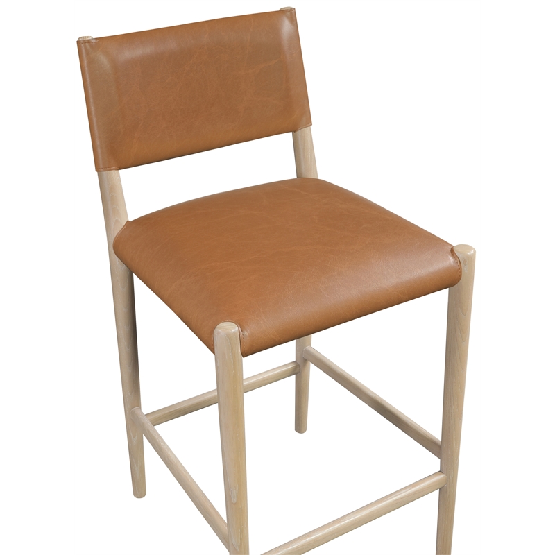 Meridian Furniture Andie Cognac Vegan Leather Counter Stool
