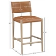 Meridian Furniture Andie Cognac Vegan Leather Counter Stool