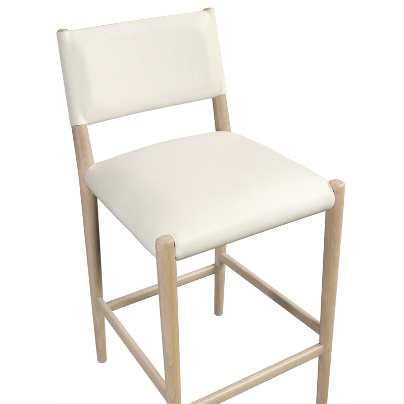 Meridian Furniture Andie Cream Vegan Leather Counter Stool