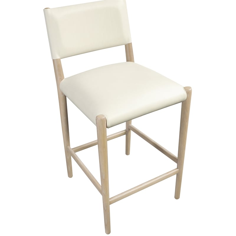 Meridian Furniture Andie Cream Vegan Leather Counter Stool