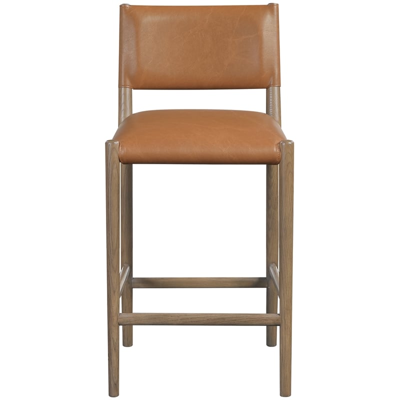 Meridian Furniture Andie Cognac Vegan Leather Counter Stool