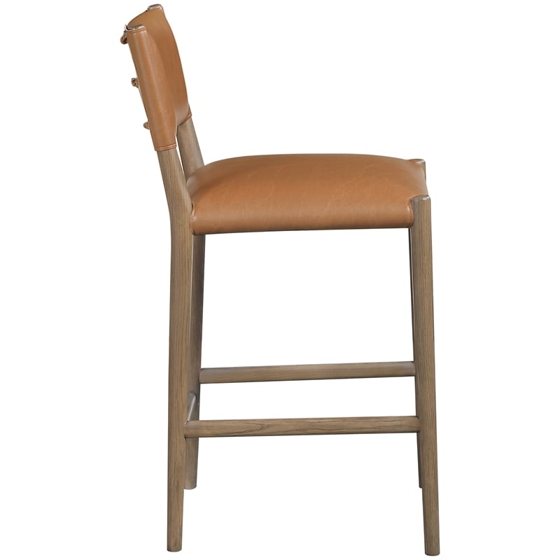 Meridian Furniture Andie Cognac Vegan Leather Counter Stool