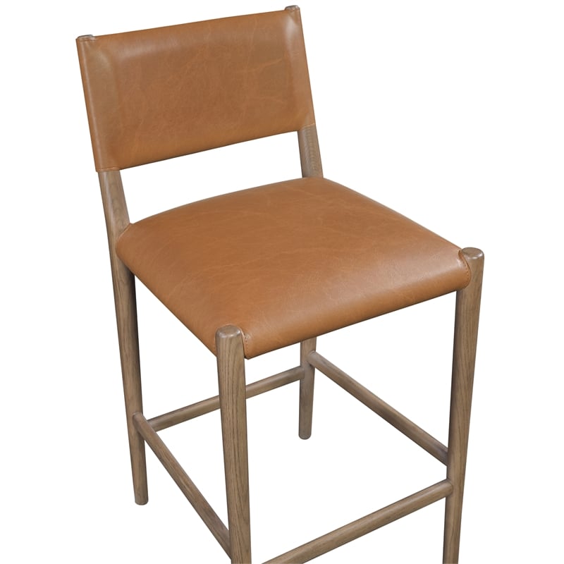 Meridian Furniture Andie Cognac Vegan Leather Counter Stool