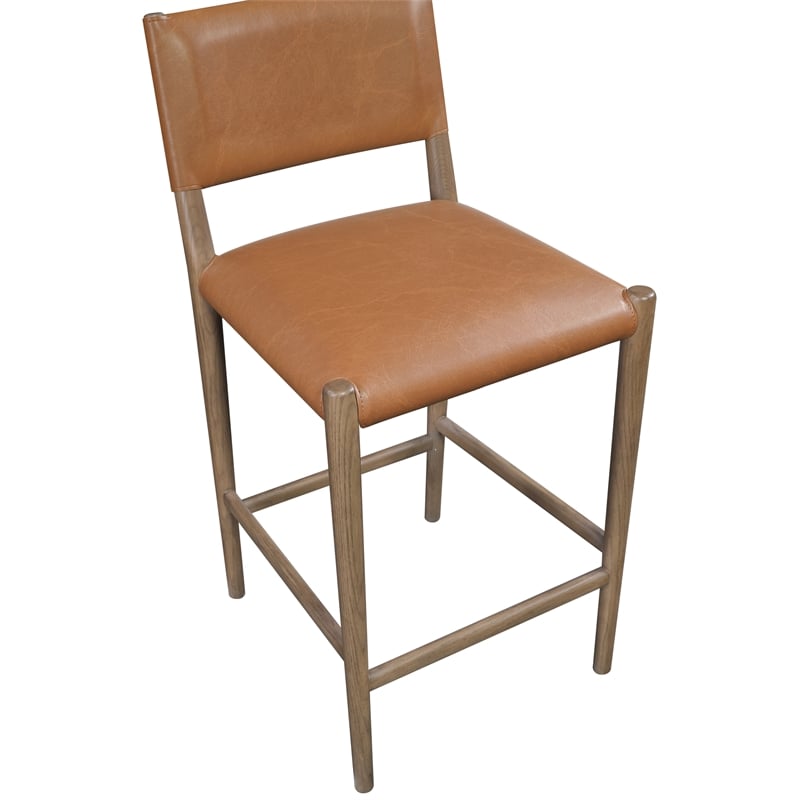 Meridian Furniture Andie Cognac Vegan Leather Counter Stool