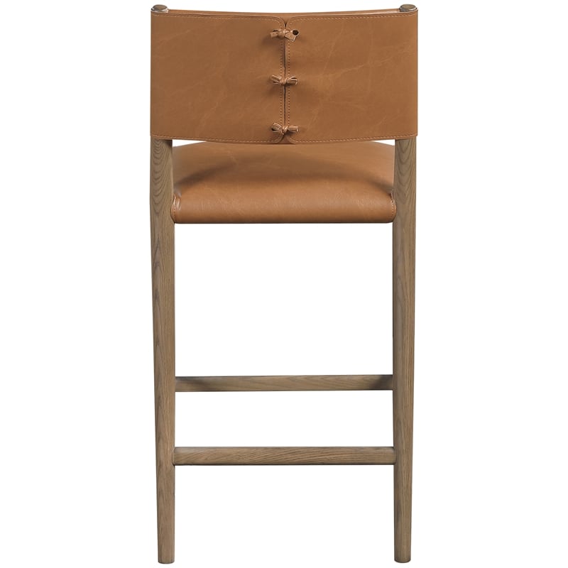 Meridian Furniture Andie Cognac Vegan Leather Counter Stool