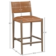 Meridian Furniture Andie Cognac Vegan Leather Counter Stool