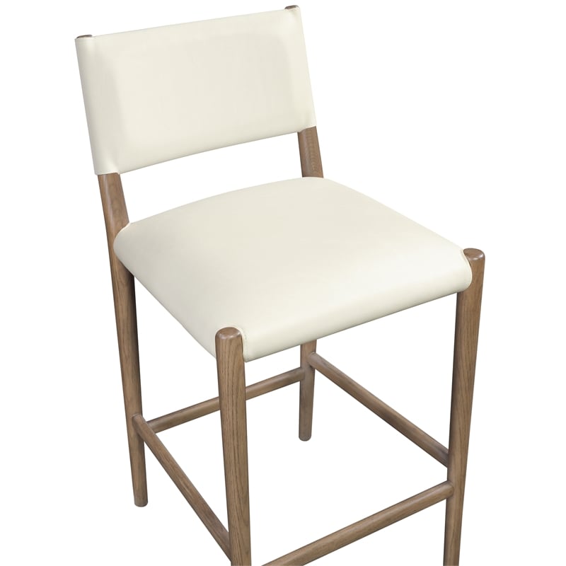Meridian Furniture Andie Cream Vegan Leather Counter Stool