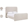 Meridian Furniture Fira Beige Linen Textured Fabric Queen Bed