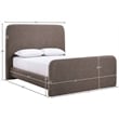 Meridian Furniture Fira Brown Linen Textured Fabric Queen Bed
