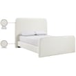 Meridian Furniture Fira Cream Linen Textured Fabric Full Bed