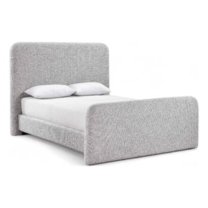 Meridian Furniture Fira Grey Linen Textured Fabric King Bed