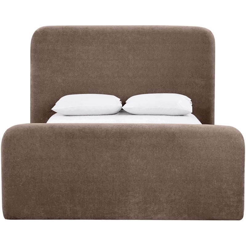 Meridian Furniture Fira Brown Chenille Fabric King Bed