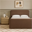 Meridian Furniture Fira Brown Chenille Fabric Queen Bed
