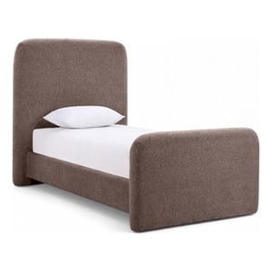 Meridian Furniture Fira Brown Chenille Fabric Twin Bed