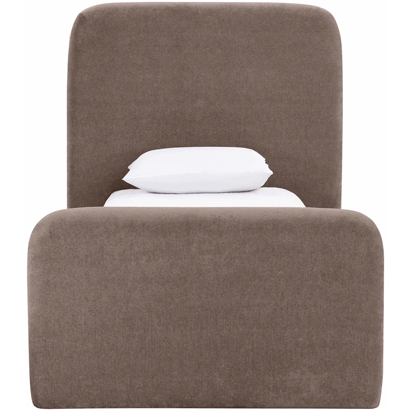 Meridian Furniture Fira Brown Chenille Fabric Twin Bed