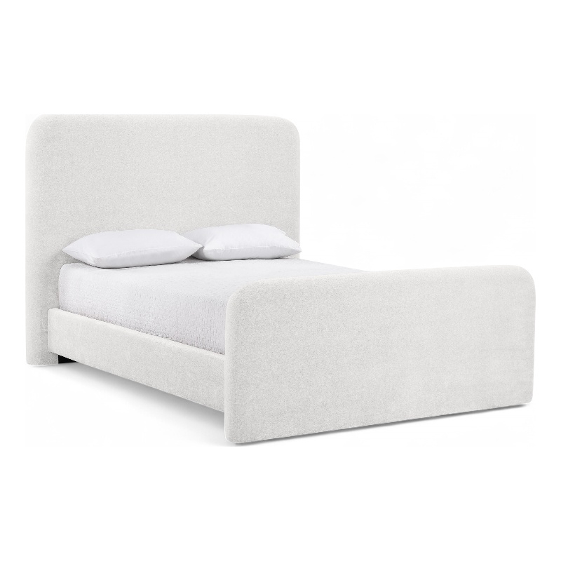 Meridian Furniture Fira Cream Chenille Fabric Full Bed