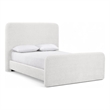 Meridian Furniture Fira Cream Chenille Fabric Full Bed