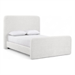 Meridian Furniture Fira Cream Chenille Fabric Queen Bed