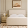 Meridian Furniture Fira Cream Chenille Fabric Queen Bed