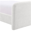 Meridian Furniture Fira Cream Chenille Fabric Queen Bed