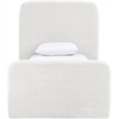Meridian Furniture Fira Cream Chenille Fabric Twin Bed