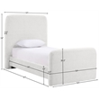 Meridian Furniture Fira Cream Chenille Fabric Twin Bed