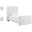 Meridian Furniture Fira Cream Chenille Fabric Twin Bed