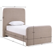 Meridian Furniture Fira Taupe Chenille Fabric Twin Bed