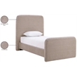 Meridian Furniture Fira Taupe Chenille Fabric Twin Bed
