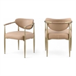 Meridian Furniture Virella Tan Vegan Leather Upholstered Dining Chair (Set of 2)