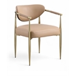 Meridian Furniture Virella Tan Vegan Leather Upholstered Dining Chair (Set of 2)