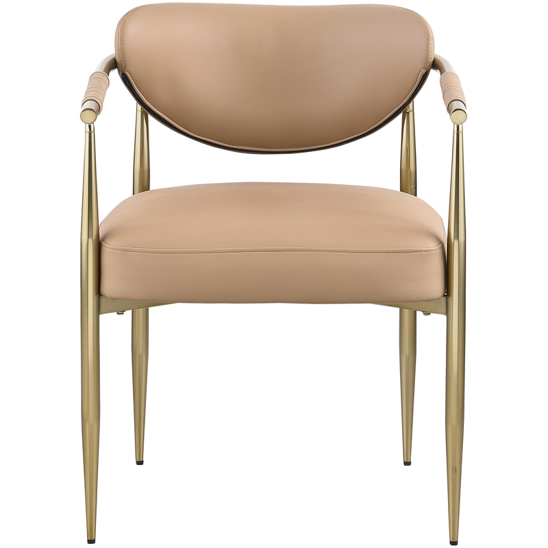 Meridian Furniture Virella Tan Vegan Leather Upholstered Dining Chair (Set of 2)