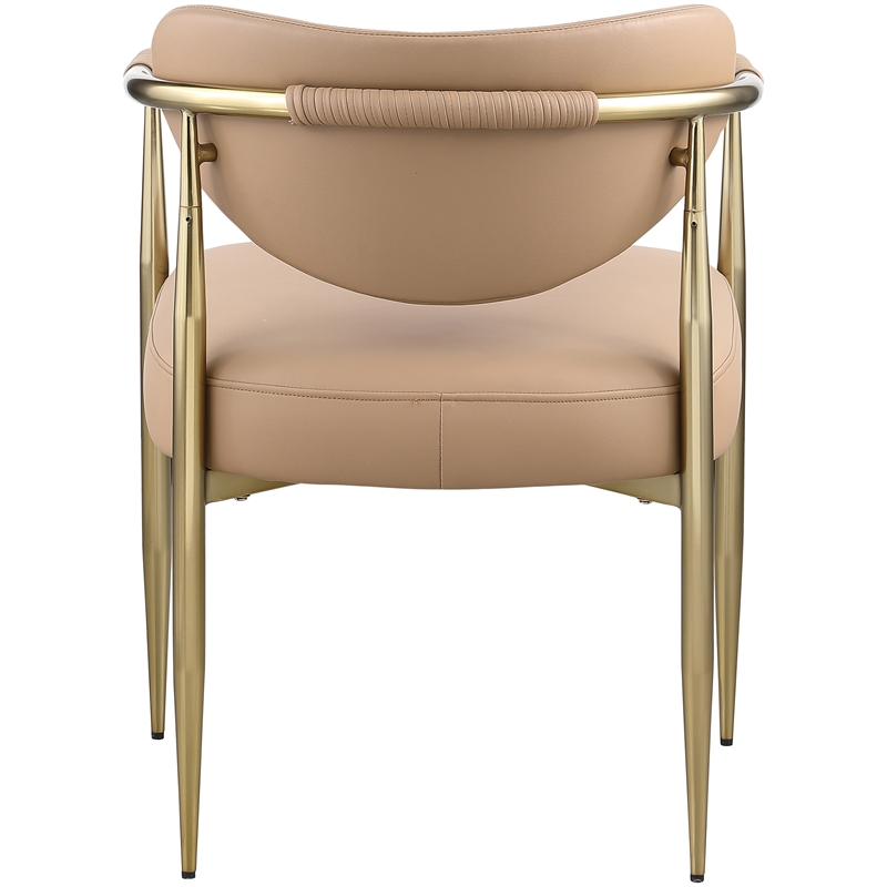 Meridian Furniture Virella Tan Vegan Leather Upholstered Dining Chair (Set of 2)