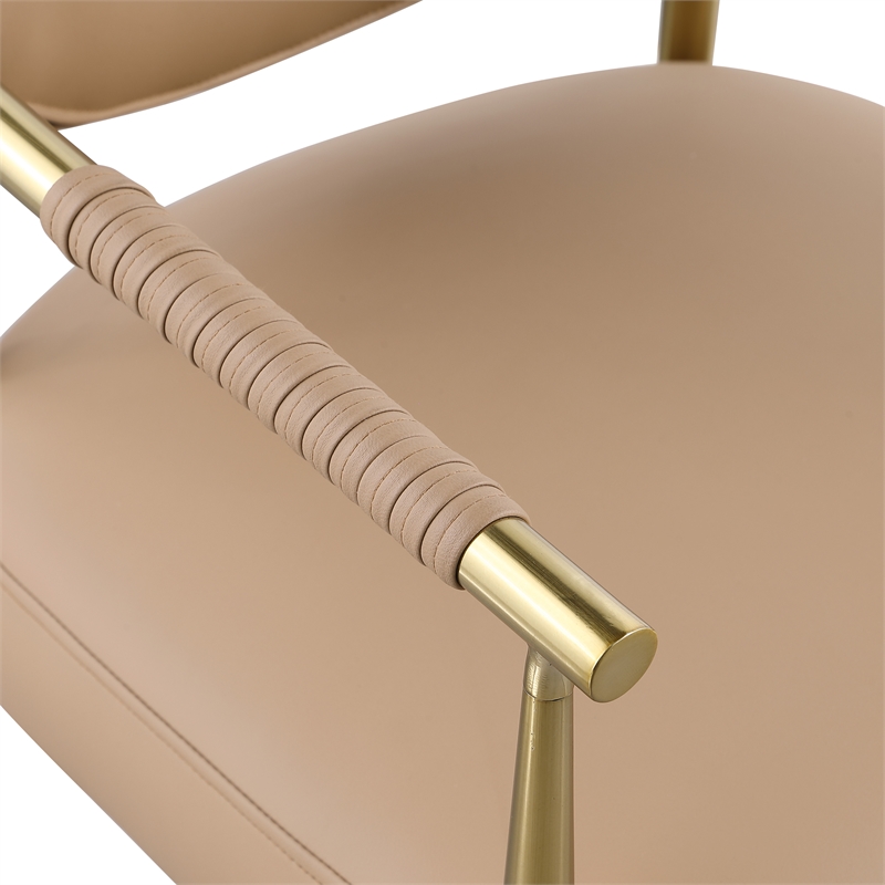 Meridian Furniture Virella Tan Vegan Leather Upholstered Dining Chair (Set of 2)