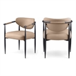 Meridian Furniture Virella Tan Vegan Leather Upholstered Dining Chair (Set of 2)
